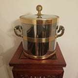 Mid Century Modern Chrome and Gold Barware Icebucket Original Liner