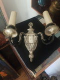 Antique E.F. Caldwell Silvered Pair Of Classical Sconces