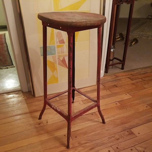 Mid Century Modern Original Paint Decorated Tall Metal Artist Stool #92258