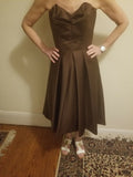 Brown Satin Dress