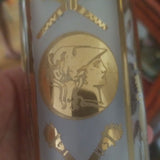 Mid Century Modern Hollywood regency Set 8 Gold Drinking Glasses