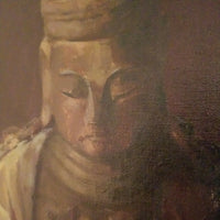 Antique Chinese Figure Painting Signed oil On Canvas