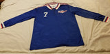 Steve Zungul New York Arrows Long Sleeve Soccer Jersey, Size Medium - Diamonds Sapphires Rubies Emeralds