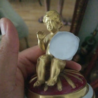 Antique Italian Porcelain Museum Quality Gold Urn With Cupid Putti