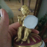 Antique Italian Porcelain Museum Quality Gold Urn With Cupid Putti