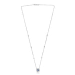 14K White Gold Sapphire and Diamond Necklace - Diamonds Sapphires Rubies Emeralds