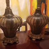 Pair Of Mid Century Modern Hollywood Regency Venetian Lamps