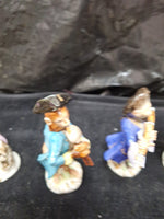 4 Antique Miniature Ceramic Figurines About 4" to 5" Tall