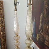Mid century Modern Pair Of Murano Venetian Lamps