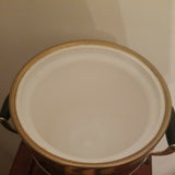 Mid Century Modern Chrome and Gold Barware Icebucket Original Liner