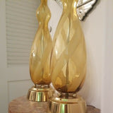 Pair of Mid Century Modern Murano Italian Glass Lamps