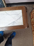 Japanese Marble and Wood Coffee Table 43" X 16" X 14"