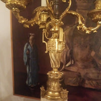 Antique French Gilt Bronze Candelabra Lamp