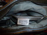 Authentic Moschino Handbag Made in Italy in Good Condition Brown Evening Bag - Diamonds Sapphires Rubies Emeralds