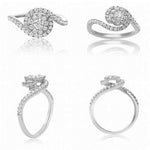 14K White Gold with 0.73 TCW Diamonds with Twisted Shank Size 6.5 - Diamonds Sapphires Rubies Emeralds