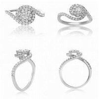 14K White Gold with 0.73 TCW Diamonds with Twisted Shank Size 6.5 - Diamonds Sapphires Rubies Emeralds