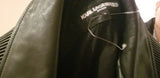 KARL LAGERFELD PARIS men's black leather jacket Size Medium - Diamonds Sapphires Rubies Emeralds