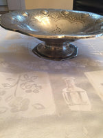 Large Unusual Antique Handmade Silver Bowl with Footstand 482 Grams