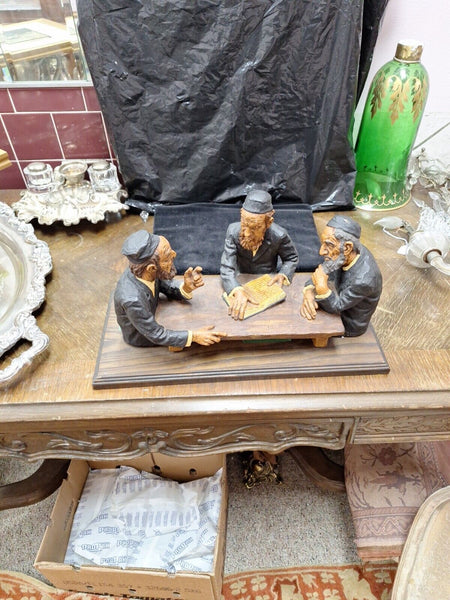 3 Rabbis Sculpture Judaica 17" X 8" X 8"