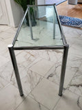 Mid Century Modern Milo Baughman ATTRIBUTED Chrome and Glass Console table