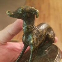 Antique Bronze Recumbent Dog PJ Mene Original