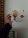 Pair of Mid century Modern Hollywood Glamor Shell Sconces