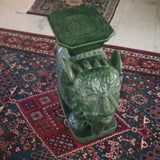 Mid Century Modern Chinese Green Porcelain Elephant Gardenining Bench #94008