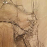 Seated Nude Mid Century Modern Painting