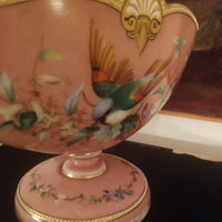 Antique French Pink Opaline Enamel Centerpiece