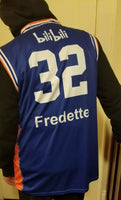 Jimmer Fredette Blue Shanghai Sharks CBA Basketball Jersey, Size Medium - Diamonds Sapphires Rubies Emeralds