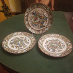 Set of 3 Antique Chinese Porcelain 200 Years old Butterfly plates