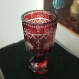 Antique Bohemian Moser Ruby Goblet