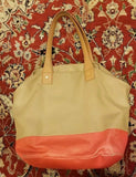 Tory Burch Large Tote Beige and Red - Diamonds Sapphires Rubies Emeralds