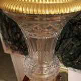 Mid Century 1960's Baccarat Crystal and Bronze Lamp