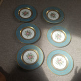 Antique Set of 6 Crown Staffordshire Gold Plates Bone China #92258