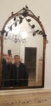 Wrought Iron Mirror in Bronze Finish - Diamonds Sapphires Rubies Emeralds