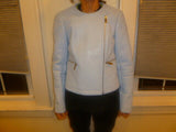 Ladies Light Blue Vince Camuto Size 2 Faux Leather Jacket