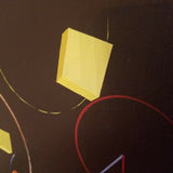 Mid Century Modern Abstract Cubist 3D Painting Signed and Dated