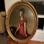 Antique Oval Grand Salon Estate Painting 1880 Framed