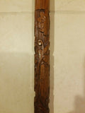 Carved Wooden Cane/ Walking Stick 36.625" HANDLE IS LOOSE