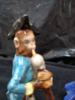 4 Antique Miniature Ceramic Figurines About 4" to 5" Tall