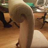 Designer Upholstered Tall Back Parlor Chair
