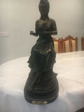 A.Moreau Bronze Sculpture "Sitting Pretty" - Diamonds Sapphires Rubies Emeralds