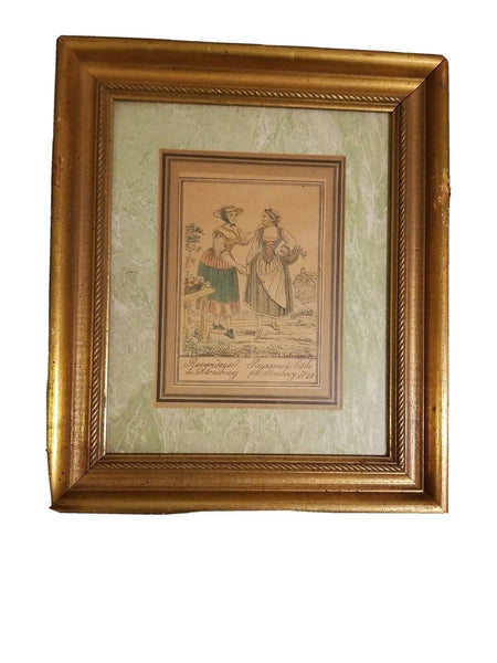 Framed Engraving by J.G. de Sainte Sauveur and Labrousse "Paysanne de Bitche"
