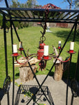 Antique Regency Tole Red Chandelier with canopy #92758