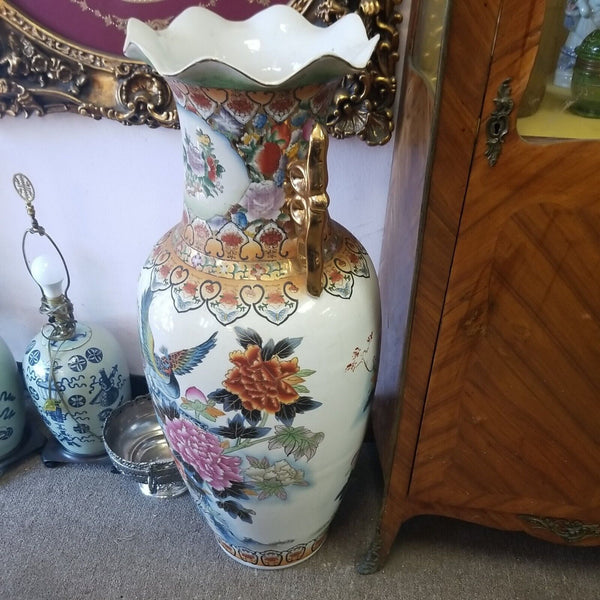 Large Chinese Porcelain 36" tall x 12" at top x 15" at middle