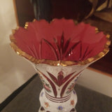 Vintage Bohemian Glass Overlay Moser Vase