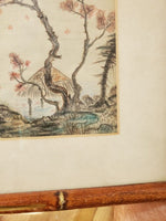 Pair Of Antique chinese paintings signed oriental Asian art