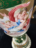 Antique unmarked palace Royal Vienna center piece nude allegory jade porcelain - Diamonds Sapphires Rubies Emeralds