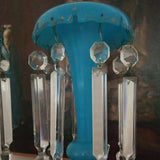 Pair of Antique French Opaline Lustres Glass